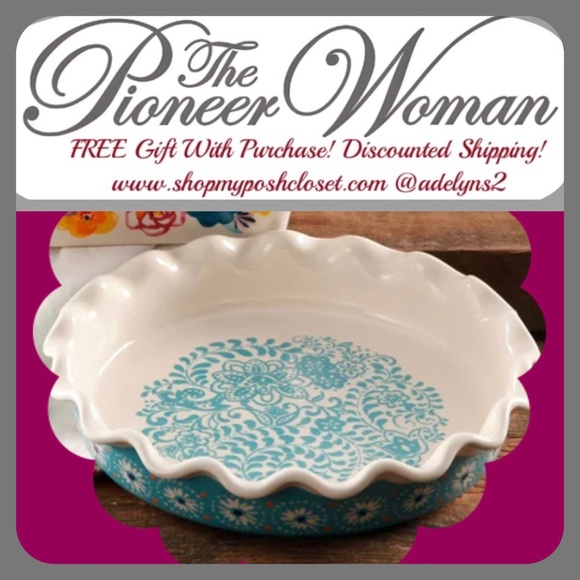 The Pioneer Woman Other - 🌺🛍️ New The Pioneer Woman Teal Flea Market 9" Pie Pan/Dish